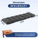 IASEAHK Outdoor Bench Cushion 48x18x5 Inch, Waterproof & Fade-Resistant Patio Furniture Cushions, Tufted Memory Foam Indoor/Outdoor Cushions for Couch Swing with Non-Slip Backing & Straps, Dark Grey