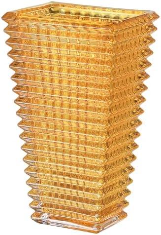 MCMCNCUIU Crystal Glass Vase, Large Crystal Vases for Flowers, Large Flower Vase,Amber Modern Vases for Living Room, Bedroom, Kitchen, Dining Table, Mantle, Wedding, 11 Inches