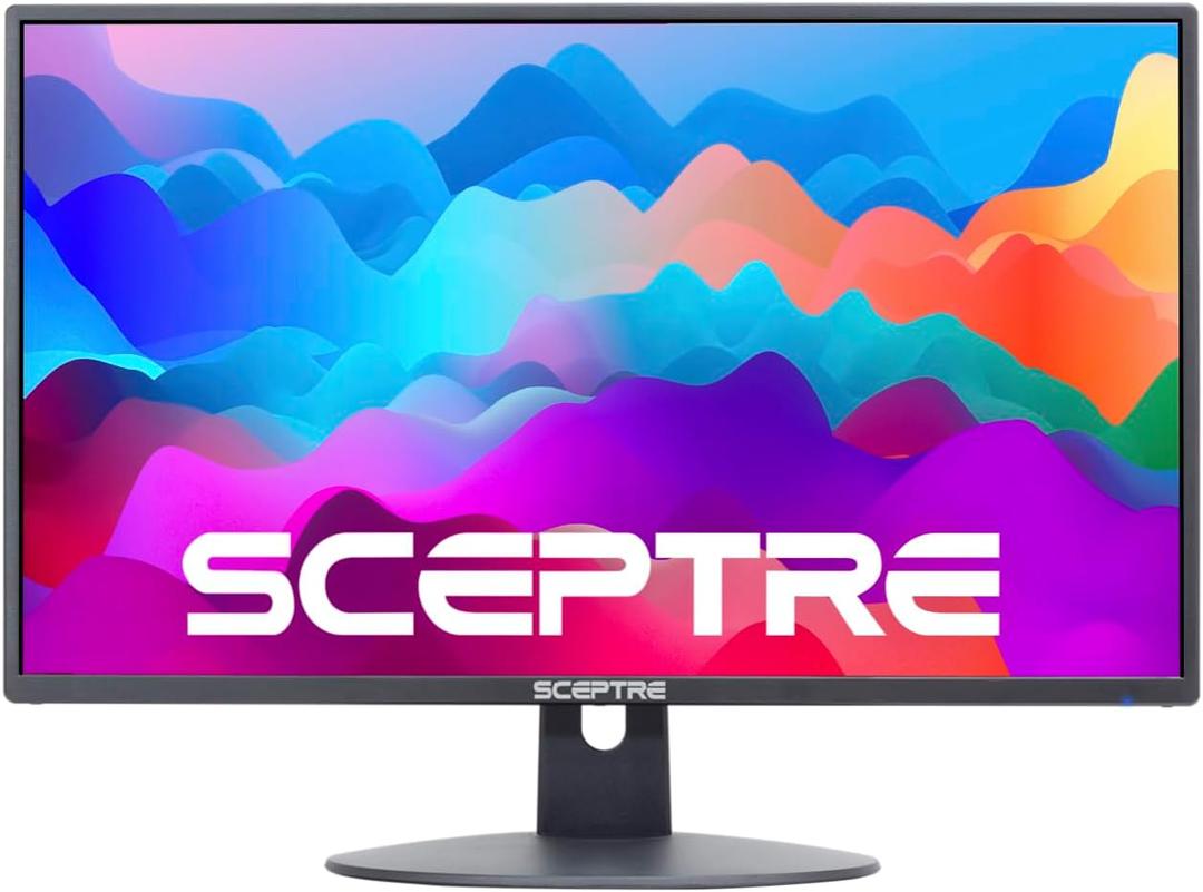 Sceptre 24 Inch 75Hz 1080p LED Monitor with Build-in Speakers HDMI VGA Ports, New Black 2019 (E248W-1920)