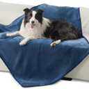 Bedsure Waterproof Dog Blankets for Extra Large Dogs - XL Cat Blanket Washable for Couch Protection, Sherpa Fleece Puppy Blanket, Soft Plush Reversible Throw Furniture Protector, 50"x60", Blue