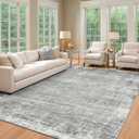 zesthome 7x9 Area Rugs for Living Room, Abstract Machine Washable Rug, Neutral Modern Soft Bedroom Rugs, Dining Room, Nursery, Non Slip Kitchen Carpet, Non-Shedding Indoor Home Office Rug (Grey)