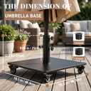 T&Jero 40 lb Heavy Duty Square Steel Plate Patio Market Table Umbrella Base Stand Weight with Wheels for Outdoor, Black