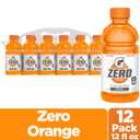 Gatorade Thirst Quencher Zero Sugar Sports Drink, Orange, 12oz , Pack of 12 Electrolytes for Rehydration (EXP 03/15/27)