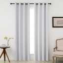 Pickluc Greyish White Blackout Curtains with Grommet 84 Inches Long 2 Panels, Light Blocking Window Drapes for Living Room, Thermal Insulated, Noise Reduction, Privacy Protection, 52" W x 84" L