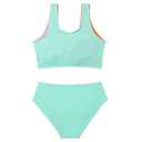 J·E Sterguard Girls Two Piece Swimsuits Teen Bikini Color Block Girls' Swimwear Ribbed Bikini Criss Cross Swimsuit Size 10 1287-G