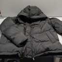 800 Fill Short Down Puffer Jacket, Relaxed Fit Lightweight Ski Winter Jacket & Coat Snap Button Puffy Cropped Outerwear (Small, 5-grid Black)