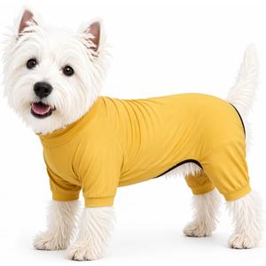 LoveLongLong Dog Jumpsuit with UV Protection and Quick-Dry Fabric for Spring Summer Pet Pajamas Yellow M