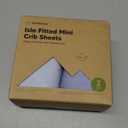 Pack and Play Sheets Fitted - 2-Pack Mini Crib Sheets for Pack N Play Mattress 38x26, Soft & Cozy, Neutral Toddler Playard Bedding, Snug Fitted Mini Baby Crib Mattress Cover Boy, Girl (Blue Flax)