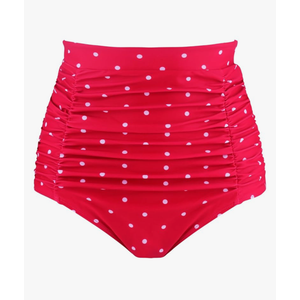 RELLECIGA Women's High Waisted Bikini Bottom Tummy Control Ruched Full Coverage Swim Bottom, Large