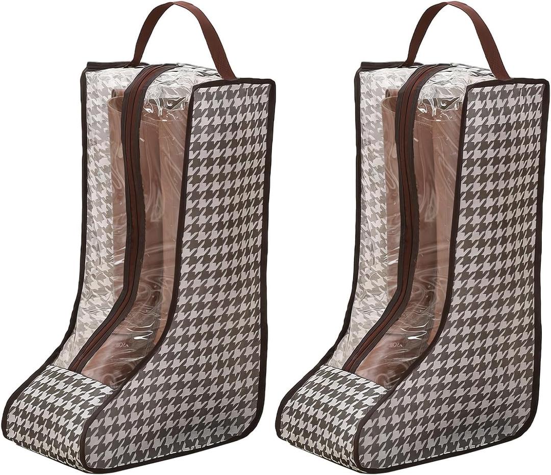 2Pcs Boot Storage Bag Organizer, Dustproof Boot Bags for Cowboy Boots, Portable Travel Shoe Protector Bags, Tall Boot Covers Storage Organizer for Packing