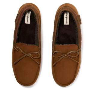 Men's Moccasin Slippers Memory Foam Warm Plush House Slippers, Indoor Outdoor Comfortable Winter House Shoes, Size 13-14