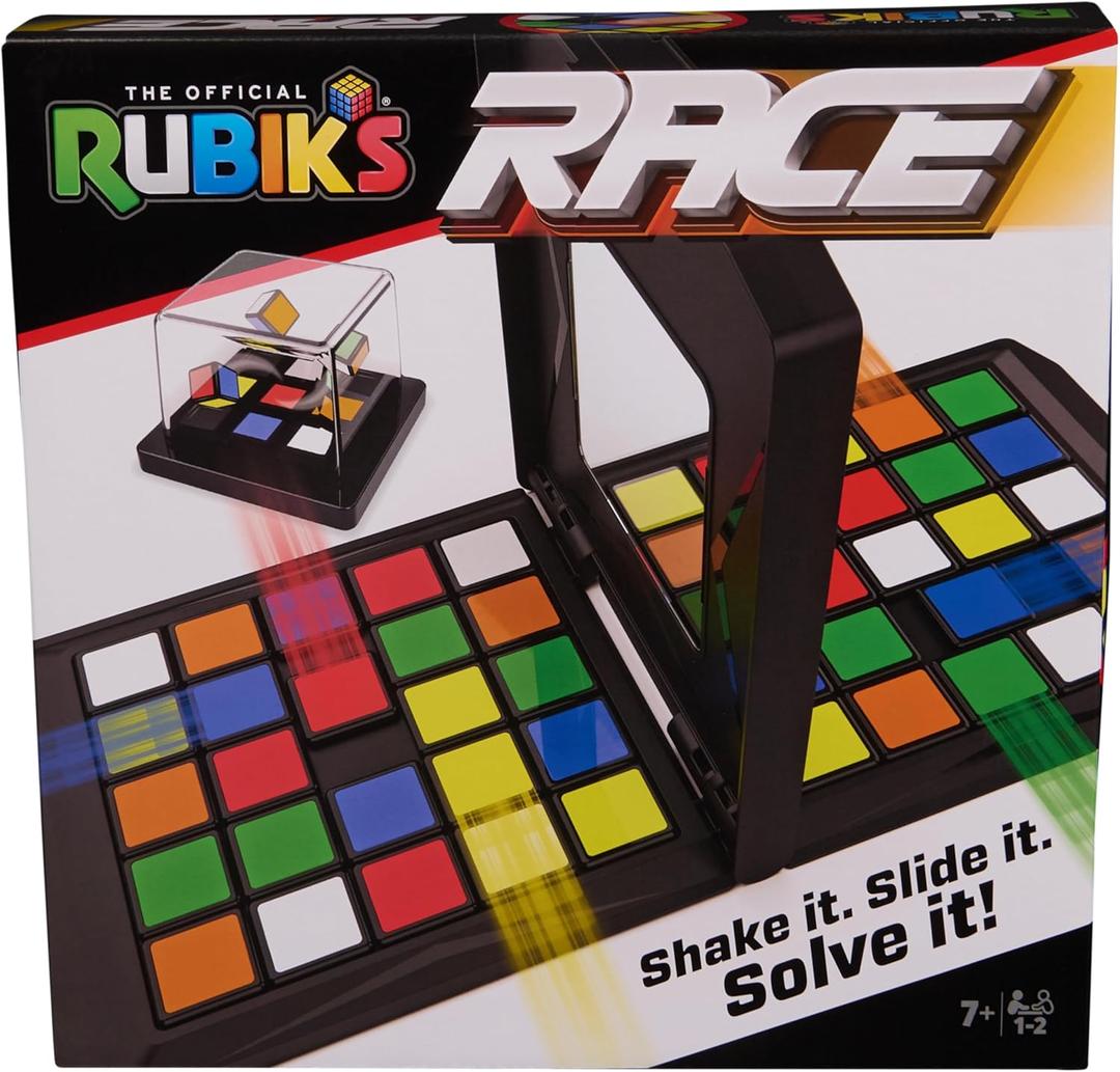 Rubiks Race, Classic Fast-Paced Strategy Sequence Brain Teaser Travel Board Game Two-Player Speed Solving Face-Off, Packaging May Vary, for Adults & Kids Ages 7+