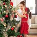 Palonu 26Pcs Rose Gold Artificial Glitter Berry Stems 17 Inch Fake Berry Branch Picks Decorative Glitter Sticks Twigs Christmas Tree Ornaments for DIY Xmas Wreath Vase Holiday Home Dcor