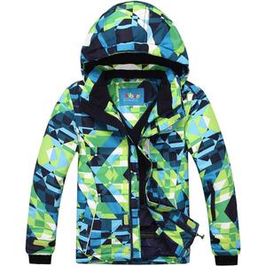 PHIBEE Big Boy's Waterproof Breathable Snowboard Ski Jacket (Print, 6)