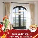 USFOOK Black Wrap Around Double Curtain Rods Set, Blackout Dual Curtain Rods for Windows 66 to 120 Inch, Room Darkening Curtain Rod 32 to 115 Inch, Decorative Drapery Rods for Home, Metal