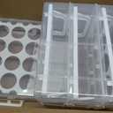 Cupcake Carrier Stackable Storage Container Collapsible Cake Carrier with Lid and Handle, with 50 PCS Cupcake liners, Reusable Plastic Dessert Travel Container, Transport Box (48 Cupcakes White), 15.7 inches x 10 inches x 10 inches