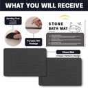 Stone Bath Mat Diatomaceous Earth Shower Mat for Bathroom Quick Dry, 24" x 16"