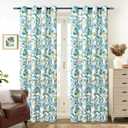 DriftAway Floral Blackout Seafoam Curtains 84 Inch Length for Living Room Bedroom 2 Panels Lined Grommet Window Drapes Thermal Rustic Farmhouse Classic America Style Curtains