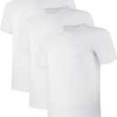 BAMBOO COOL Men's Undershirts for Men Pack,Moisture-Wicking Tees,Stretch Crew Neck Soft T-Shirts (White, M)
