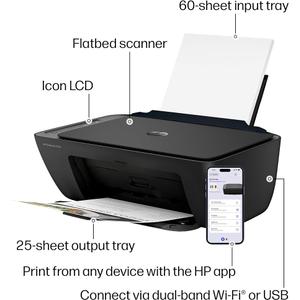 HP DeskJet 2955 Wireless All-in-One Color Inkjet Printer, Scanner, Copier, Best-for-Home, 3 Month Trial of Instant Ink Included, AI-Capable (A24HJA)