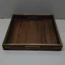 Yangbaga Serving Tray with Handles ,13" x 13"Wood Decorative Tray for Living Room, Modern Coffee Table Tray, Square Large Serving Platters for Home Decor, Ottoman, Bed, Kitchen, Bathroom, Breakfast, Bar