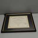 11x14 Document Frame with (Black/ Gold) Double Mat or 8x10 Without Mat for Certificate/ Diploma/ Picture, Solid Wood Degree Frame, Real Glass，Wall Display and Tabletop