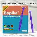 Bopika Dental Floss, Extra Strength Floss with 2 Dental Floss Handles and 240 flosser Refill Heads
