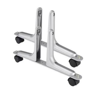 Room Divider Screen Holder, Thickened Aluminum Alloy Room Divider Feet Movable Wheel Privacy Screen Protector Holder for Bedroom Bathroom Office Silver