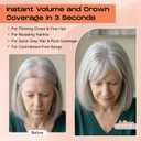 SEIKEA Hair Toppers for Women Real Human Hair with Wispy Bangs, 10" Ultra-light Breathable Hairpiece for 3.5''x2.7'' Mild Thinning Hair, Hand-Tied Scalp Hairpieces for Daily Wear & Gray Hair Coverage
