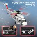 K270 UH60L Remote Controlled Helicopter 2.4Ghz 4CH RC Helicopter Heli Aileronless 6-Axis Gyroscope Air Pressure Hold Optical Flow Position 3-Batteries for Adults Beginners