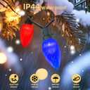Solar Vintage Christmas String Lights Globe Outdoor Lights 50 LED with 8 Lighting Modes for Patio,Camping,Backyard and Party Decor Multicolor