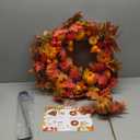 Fall Wreaths for Front Door,24 Inch Autumn Large Pumbkin Wreath with Berry,Maple Leaves and Pine Cone,Thanksgiving Harvest Festival Wreaths Indoor and Outdoor Wall, Window,Home Door Decor (Orange)