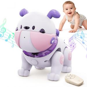 Baby Toys for 6-12 Months: Musical Crawling Dog Toy with Dancing, Recording & Lights, First Birthday Gift for Boys & Girls, Tummy Time Sensory Toy for Toddlers 1-3