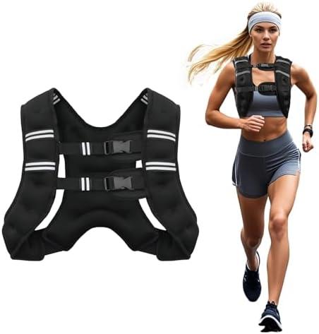 Poudee Weighted Vest, 12lb  Weight Vest for Men Women, Body Weight Vests Adjustable with Reflective Stripe for Strength Training, Running, Workout, Jogging, Walking