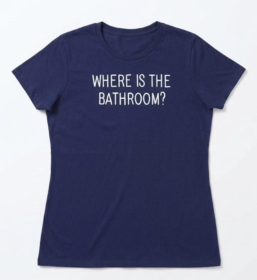 Where Is The Bathroom? - Fun Shirt T-Shirt (Blue, M)