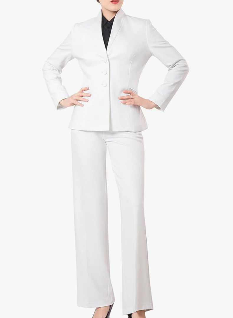 Marycrafts Women's Business Outfit Blazer Wide Leg Pant Suits Set for Work Size 6