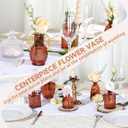 Mini Bud Vases Set of 12 As Wedding Centerpieces for Tables,Clear Bud Vases for Flowers,Small Flower Vases Suitable for Birthday Party,Anniversary,Wedding Reception,Baby Shower (Brown)