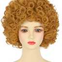 yuehong Short Curly Orange Yellow Women Wig Adult Anime Cosplay Costume Wig Soft Breathable Heat Resistant Synthetic Fibers Hair