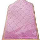 Muslim Prayer Mat, Thick Soft Velvet Muslim Rug, Portable Muslim Prayer Rug, Turkish Prayer Carpet ,Janamaz Sajada Carpet for Men and Women Plain Solid Prayer Mat Ramadan Eid Gift.- Dark Pink