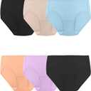 Fruit of the Loom Women's Breathable Underwear, Moisture Wicking Keeps You Cool & Comfortable, in Plus Size (10, Cooling Stripes - Brief - 6 Pack - Colors May Vary)