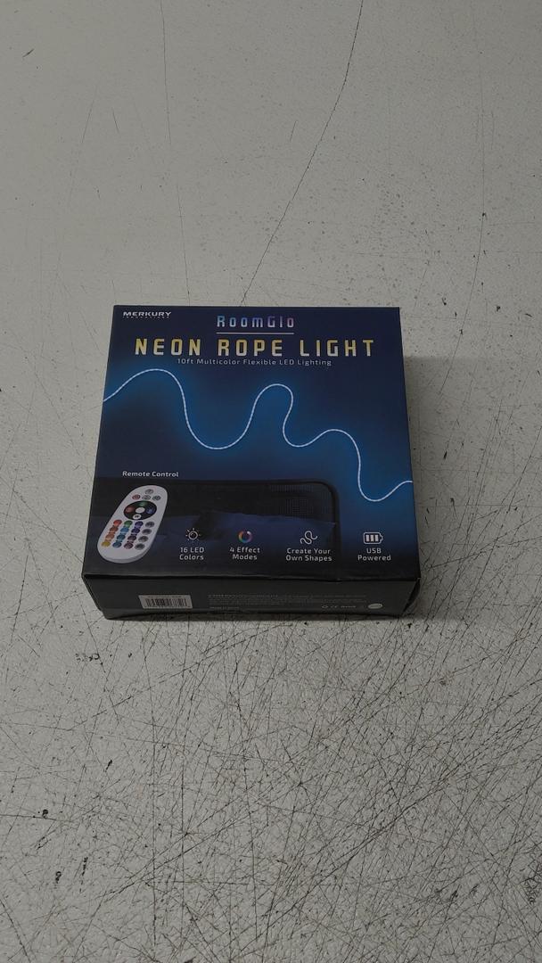 Merkury RoomGlo 10ft Neon Rope Light 16 color Flexible LED Lighting w/ Remote