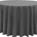 Obstal 210GSM Round Table Cloth, Water Resistance Microfiber Tablecloth, Decorative Fabric Circular Table Cover for Outdoor and Indoor Use (Grey, 120 Inch Diameter)