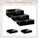 Leinuosen 5 Pcs Extra Large Buffet Risers Set 16 x 8.5 x 5 Inch Rectangle Acrylic Display Box Catering Dessert Table Riser Food Display Decorative Stand with Hollow Bottom for Catering(Black)