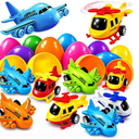 stargo 16 Pack Colorful Prefilled Easter Eggs bulk with toys  mini Aircraft, pullback Helicopters & Airplanes. Plastic Easter Eggs Filled, Basket Fillers Egg Hunts, Party Favors, Boys Goodie Bags