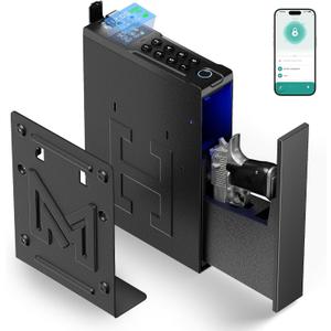 kpasafe Biometric Gun Safe for Handgun, Fingerprint Handgun Safe for Home, 0.2S Quick Access Pistol Case with APP Control, Digital Keypad and LCD Display, Hand Gun Case for Nightstand, Bedside
