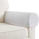 Stretch Velvet Plush Armrest Covers for Chairs and Sofas - Anti-Slip Couch Protector With Sticker - Furniture Arm Cover for Recliner, Set of 2, Off White