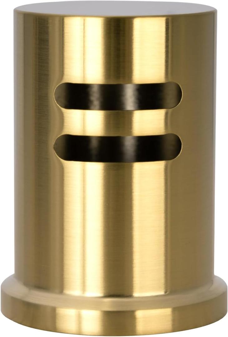 Akicon Brushed Gold Solid Brass Finish Kitchen Dishwasher Air Gap Cover Only, Air Gap Cover for Replacement, Skirted-OH79109BTG