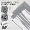 Homaxy Premium Kitchen Towels(18x 28, 6 Pack), Large Cotton 380 GSM Kitchen Hand Towels, Soft and Absorbent Terry Dish Towels, Multipurpose Tea Towel Set with Hanging Loop, Grey, 18 inches by 28 inches