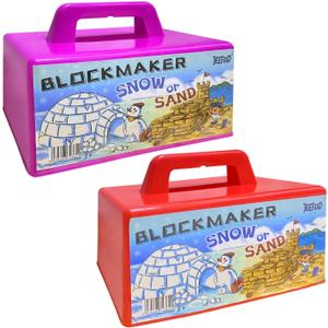 JEEFUD Snow Block Maker, Sand Castle Mold, Beach Snow Building Kit Toys Winter Outdoor Toys Christmas Gift for Kids, 2 Pack (Red & Purple)