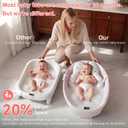 Collapsible Baby Bathtub - Large Baby Bath Tub with Thermometer | Bath Essential Bañera para Bebe Easy Fold Baby Tub | Travel Infant Newborn Toddler Bathtub for Baby Girl Boy 0 to 36 Months (Pink)